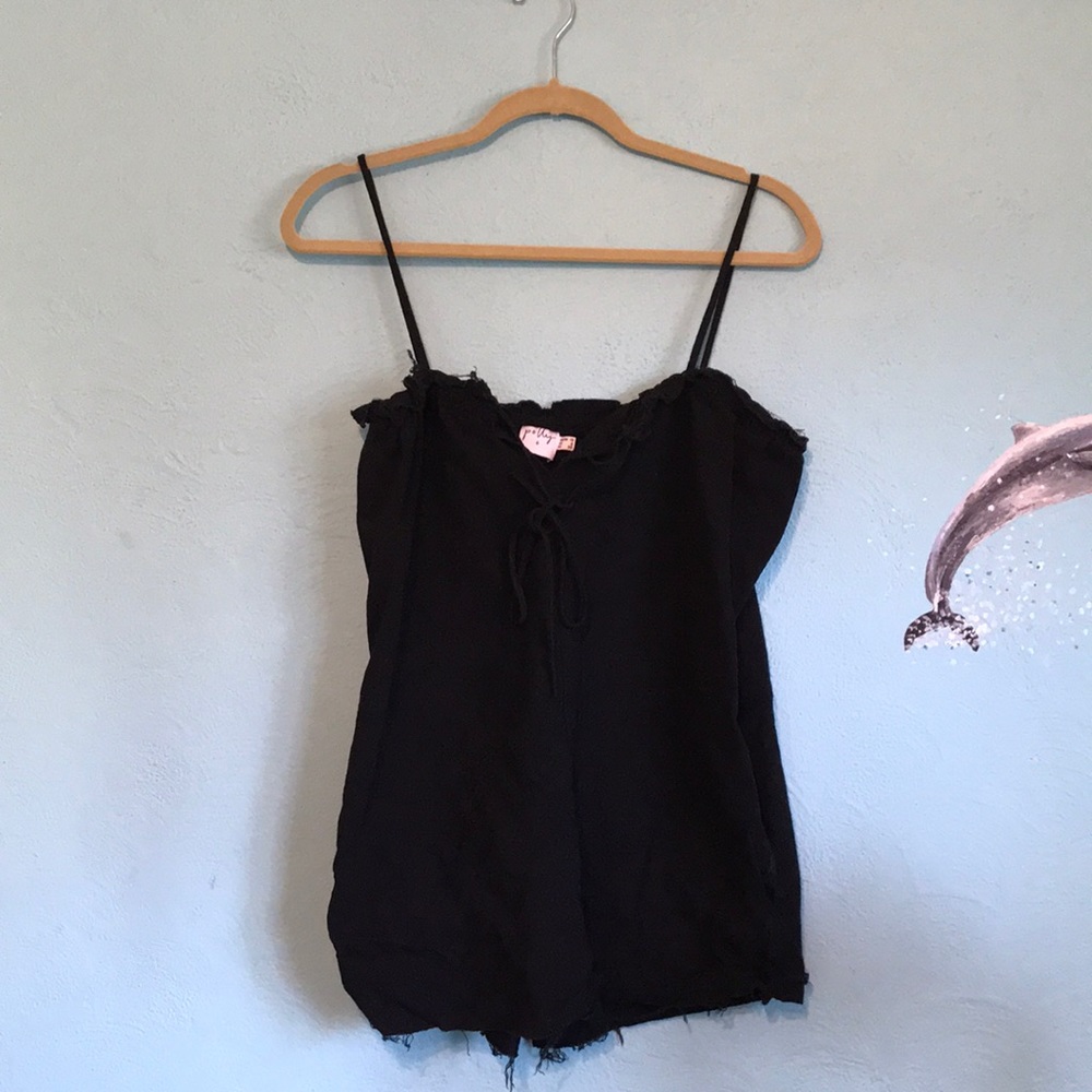 Princess Polly Black Frayed Romper Size US 6